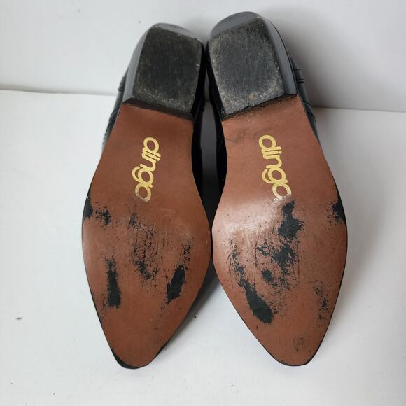 Dingo Western Boots Womens Sz 7W Black Leather Low Ankle Western Casual Booties - Picture 10 of 11